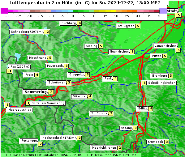 Temperatur, 22. 12. 2024