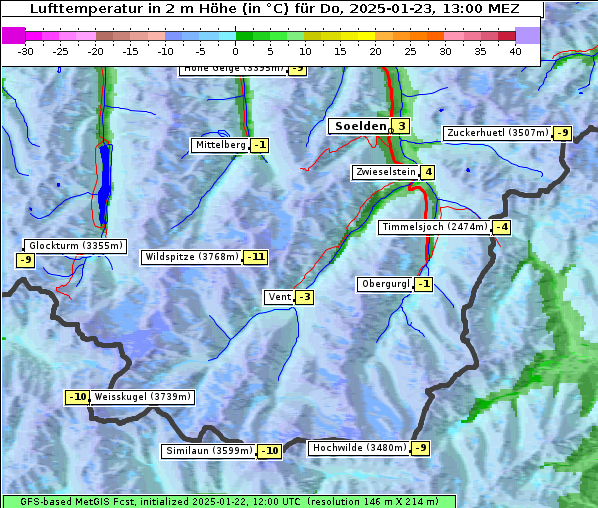 Temperatur, 23. 1. 2025