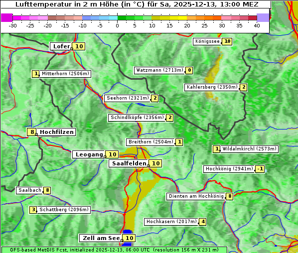 Temperatur, 13. 12. 2025