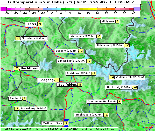 Temperatur, 11. 2. 2026