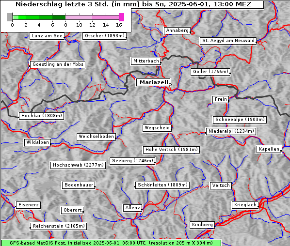 Niederschlag, 1. 6. 2025