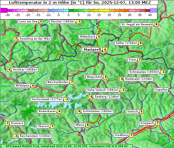 Temperatur, 7. 12. 2025