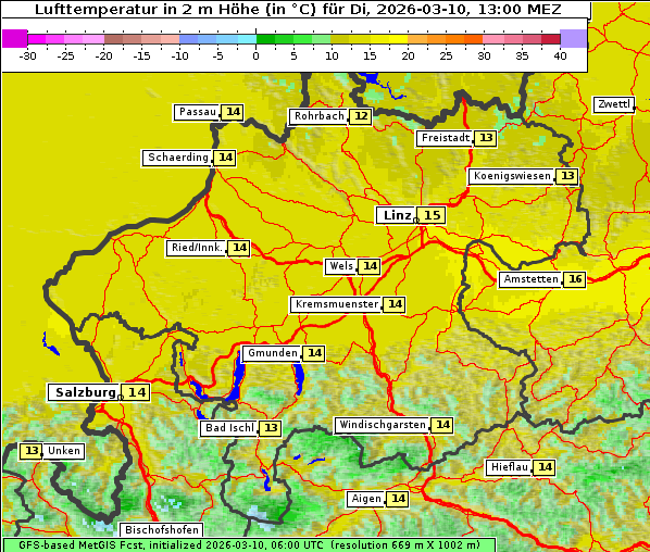 Temperatur, 10. 3. 2026