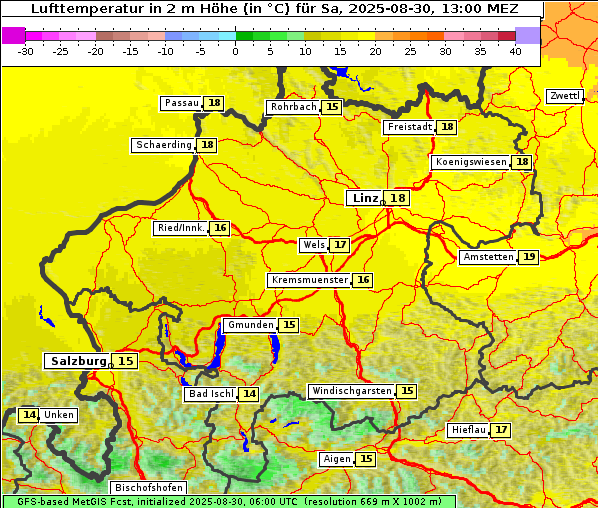 Temperatur, 30. 8. 2025
