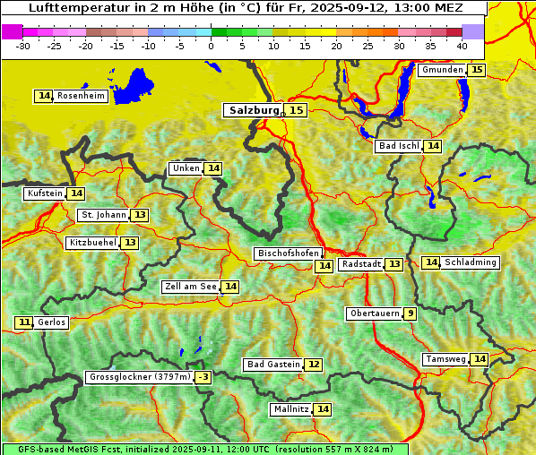 Temperatur, 12. 9. 2025