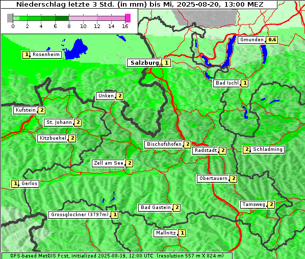 Niederschlag, 20. 8. 2025