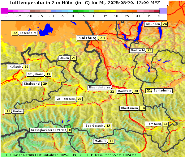 Temperatur, 20. 8. 2025