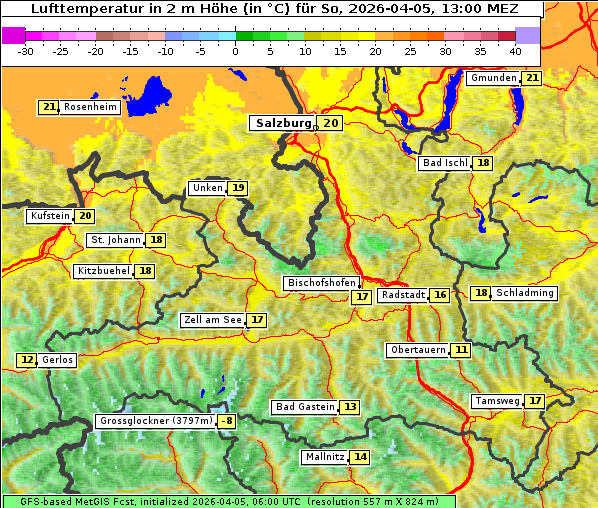 Temperatur, 5. 4. 2026