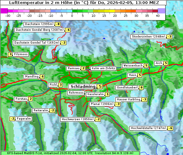 Temperatur, 5. 2. 2026