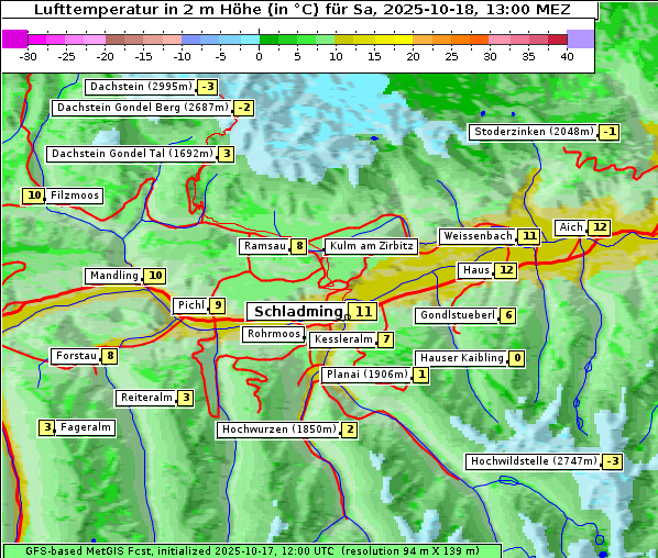 Temperatur, 18. 10. 2025