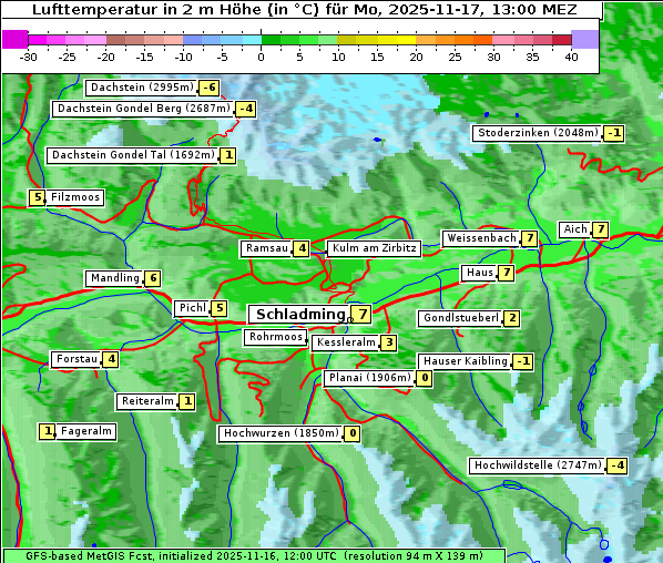Temperatur, 17. 11. 2025