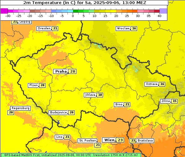 Temperatur, 6. 9. 2025