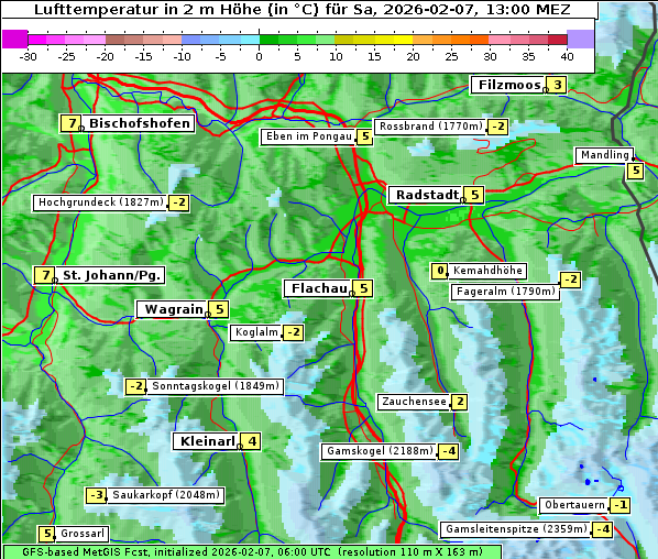 Temperatur, 7. 2. 2026