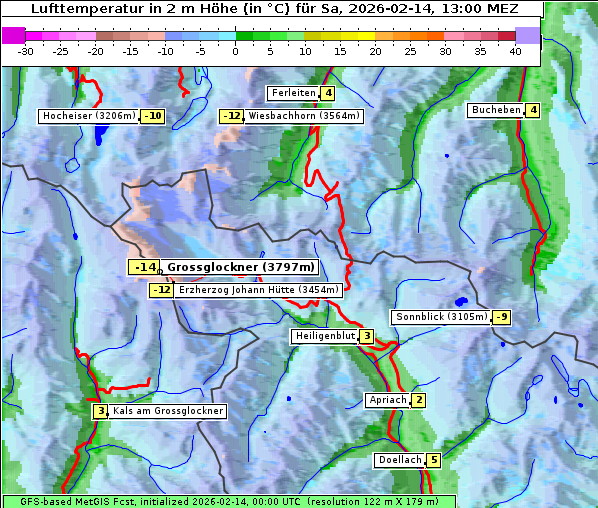 Temperatur, 14. 2. 2026