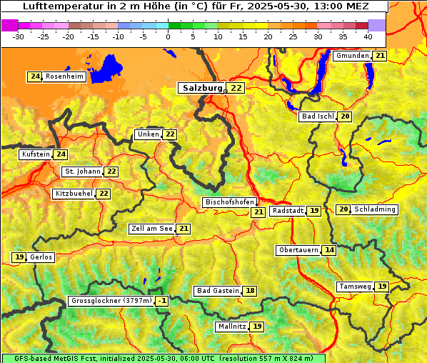 Temperatur, 30. 5. 2025