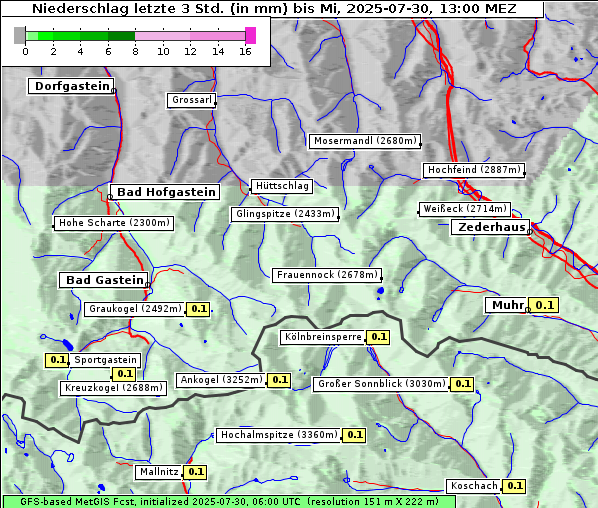 Niederschlag, 30. 7. 2025