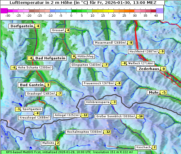 Temperatur, 30. 1. 2026