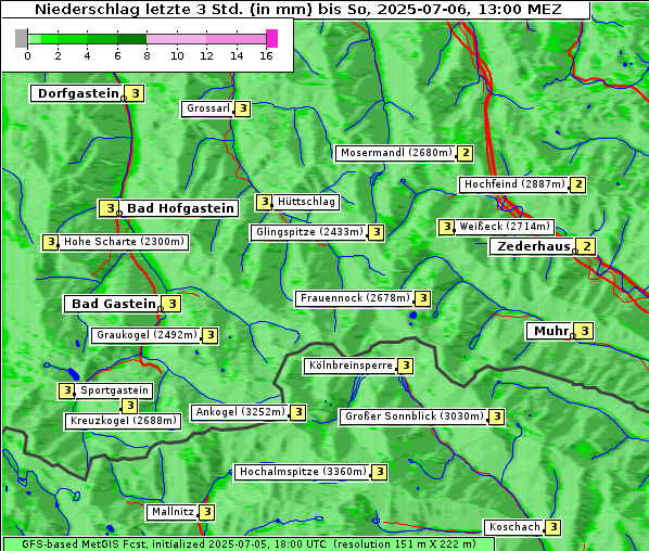 Niederschlag, 6. 7. 2025