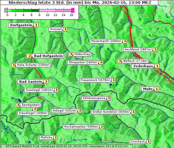 Niederschlag, 16. 2. 2026