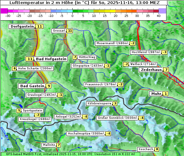 Temperatur, 16. 11. 2025