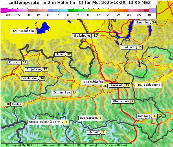 Temperatur, 20. 10. 2025