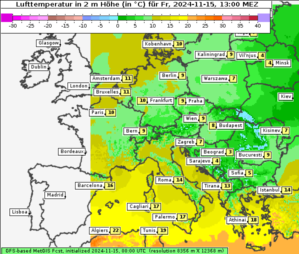 Temperatur, 15. 11. 2024