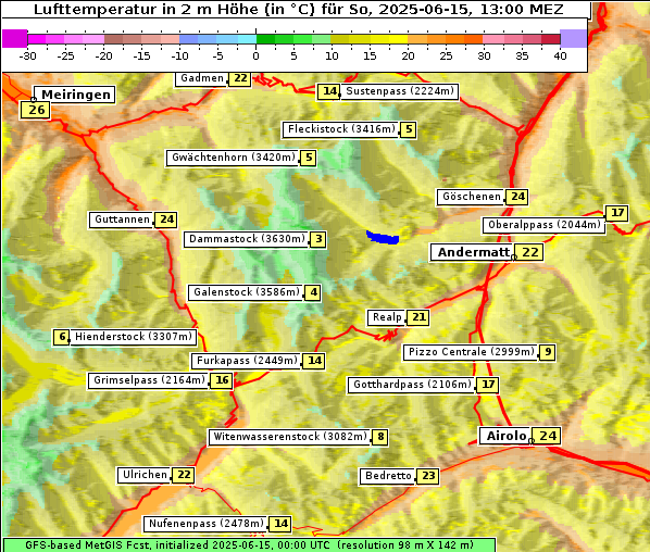Temperatur, 15. 6. 2025