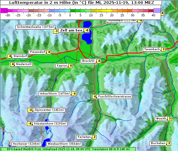 Temperatur, 19. 11. 2025