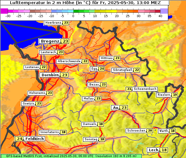 Temperatur, 30. 5. 2025