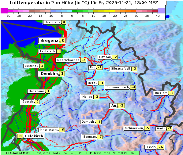 Temperatur, 21. 11. 2025