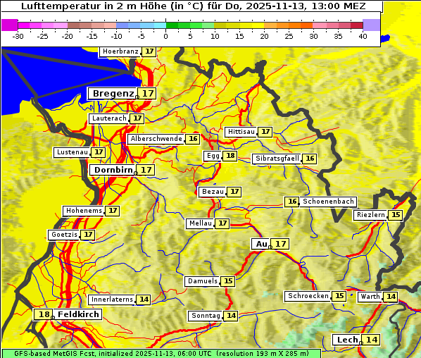 Temperatur, 13. 11. 2025