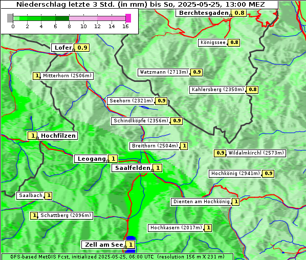 Niederschlag, 25. 5. 2025