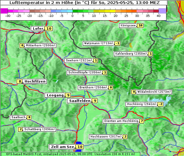 Temperatur, 25. 5. 2025