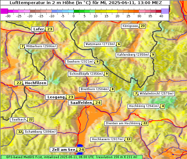 Temperatur, 11. 6. 2025