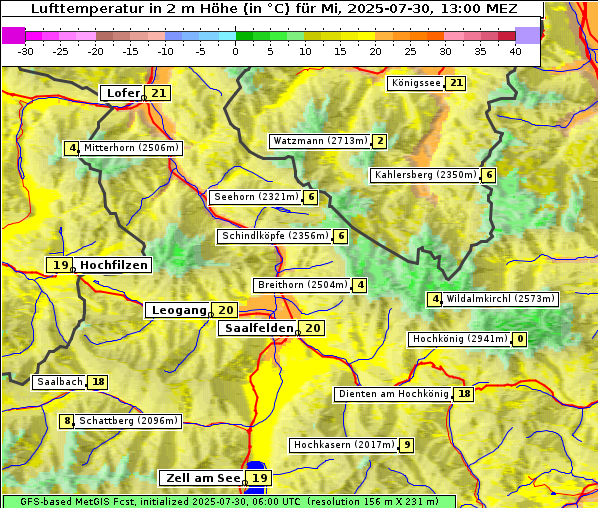 Temperatur, 30. 7. 2025