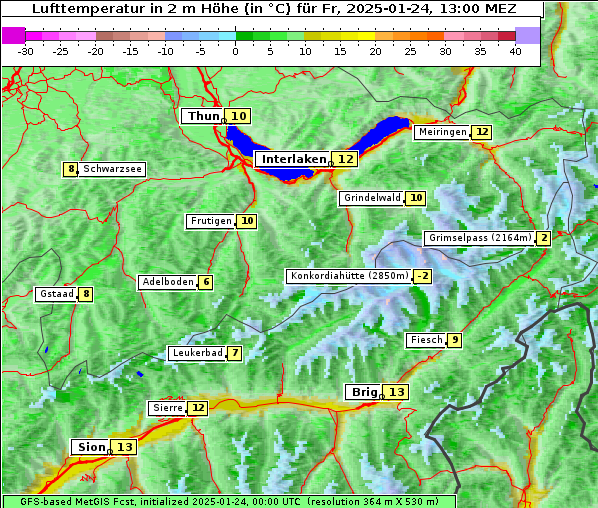 Temperatur, 24. 1. 2025