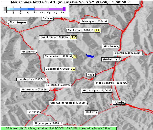 Neuschnee, 6. 7. 2025