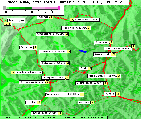 Niederschlag, 6. 7. 2025