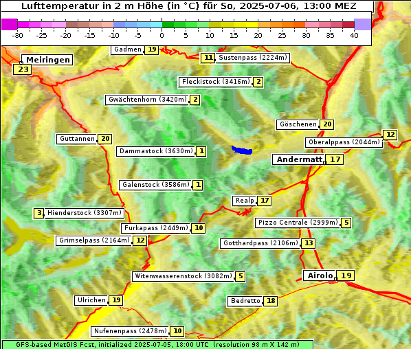 Temperatur, 6. 7. 2025