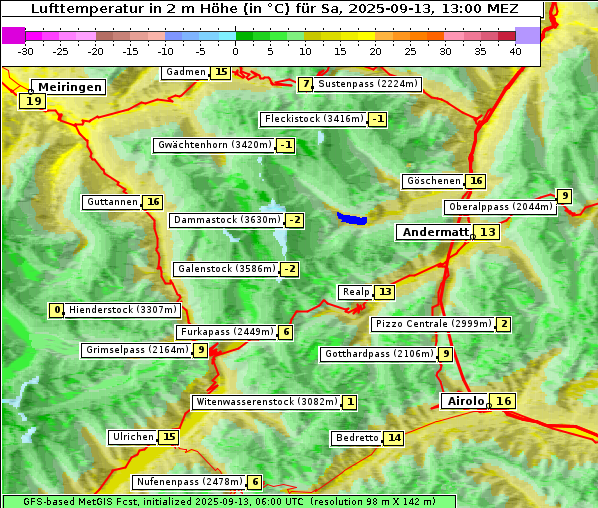 Temperatur, 13. 9. 2025