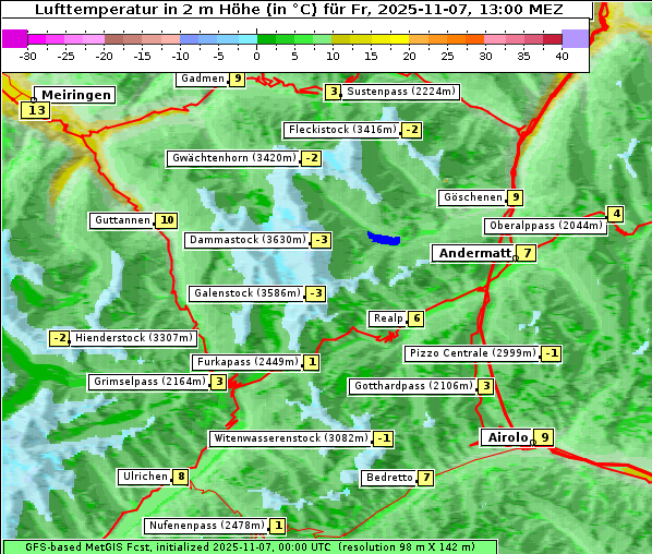 Temperatur, 7. 11. 2025
