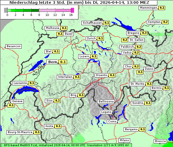 Niederschlag, 14. 4. 2026