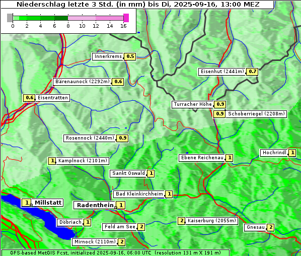Niederschlag, 16. 9. 2025