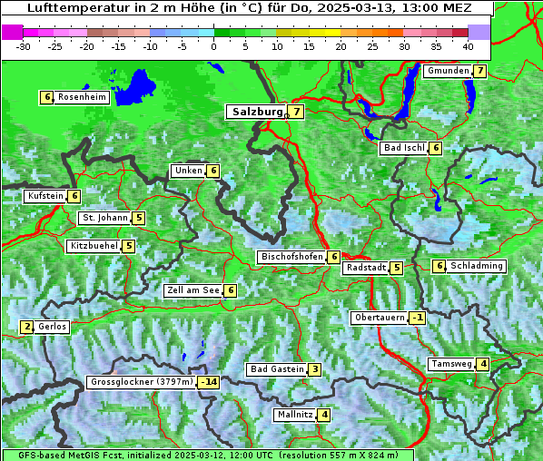 Temperatur, 13. 3. 2025