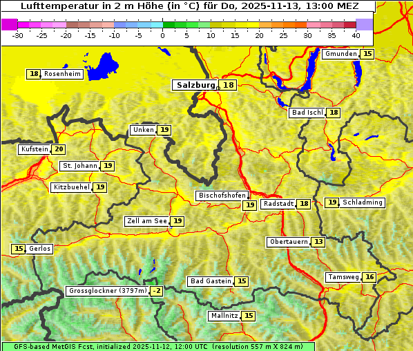 Temperatur, 13. 11. 2025
