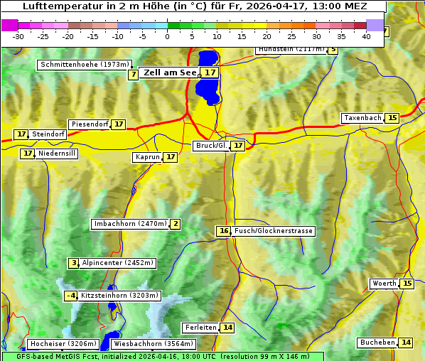 Temperatur, 17. 4. 2026