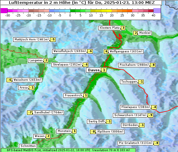 Temperatur, 23. 1. 2025