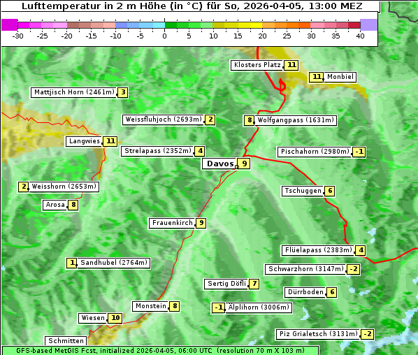 Temperatur, 5. 4. 2026