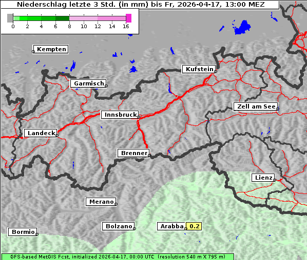 Niederschlag, 17. 4. 2026