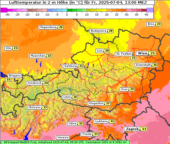 Temperatur, 4. 7. 2025